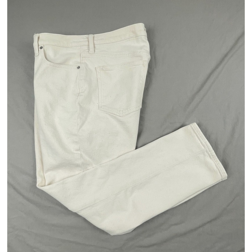 J.Crew Essential Straight Jeans Ivory Off-White High Rise Denim 28